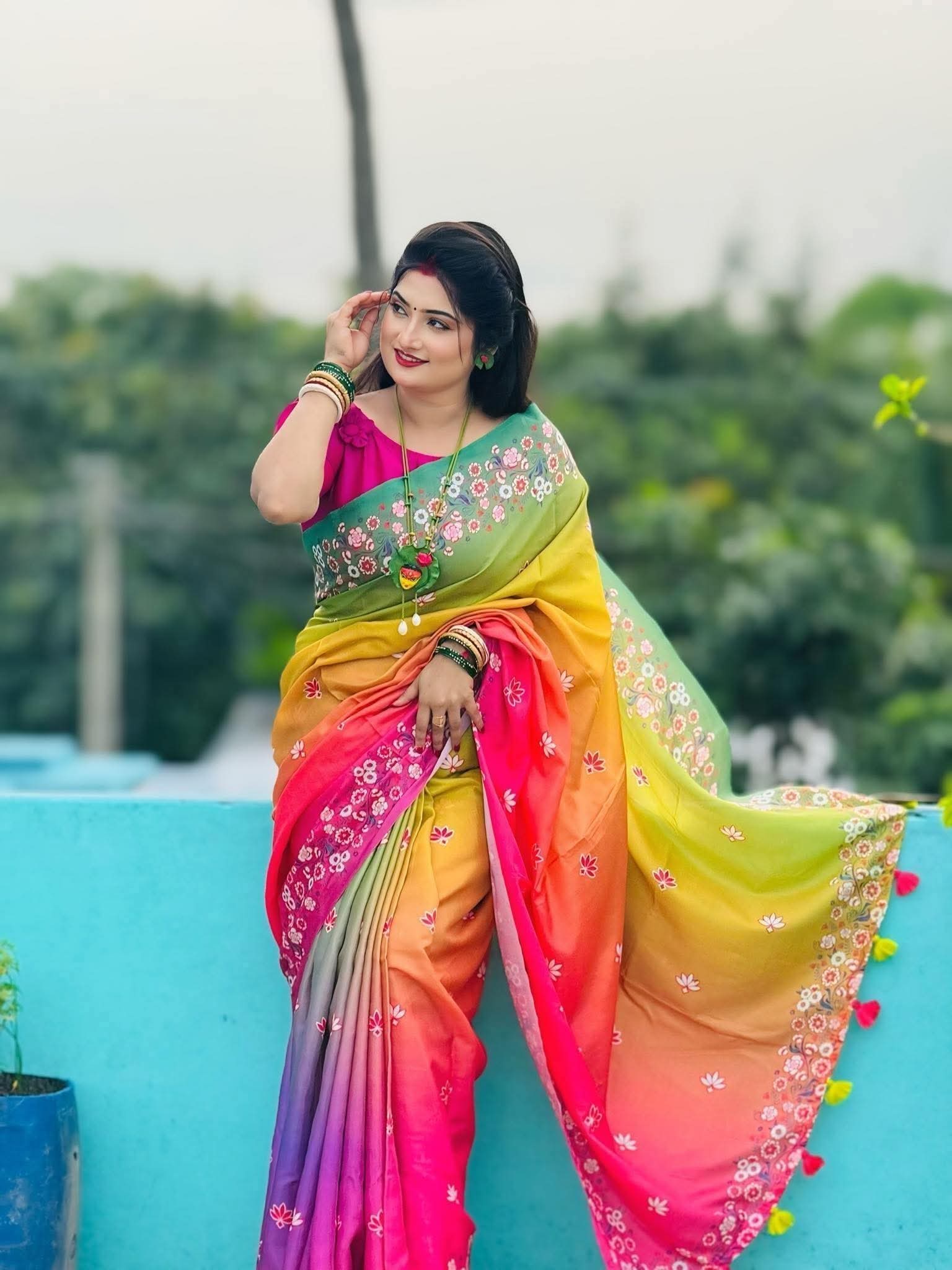 Stylish Cotton Saree with Blouse Piece